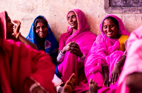 Women of Ghoomar Mahila Samiti in community meeting